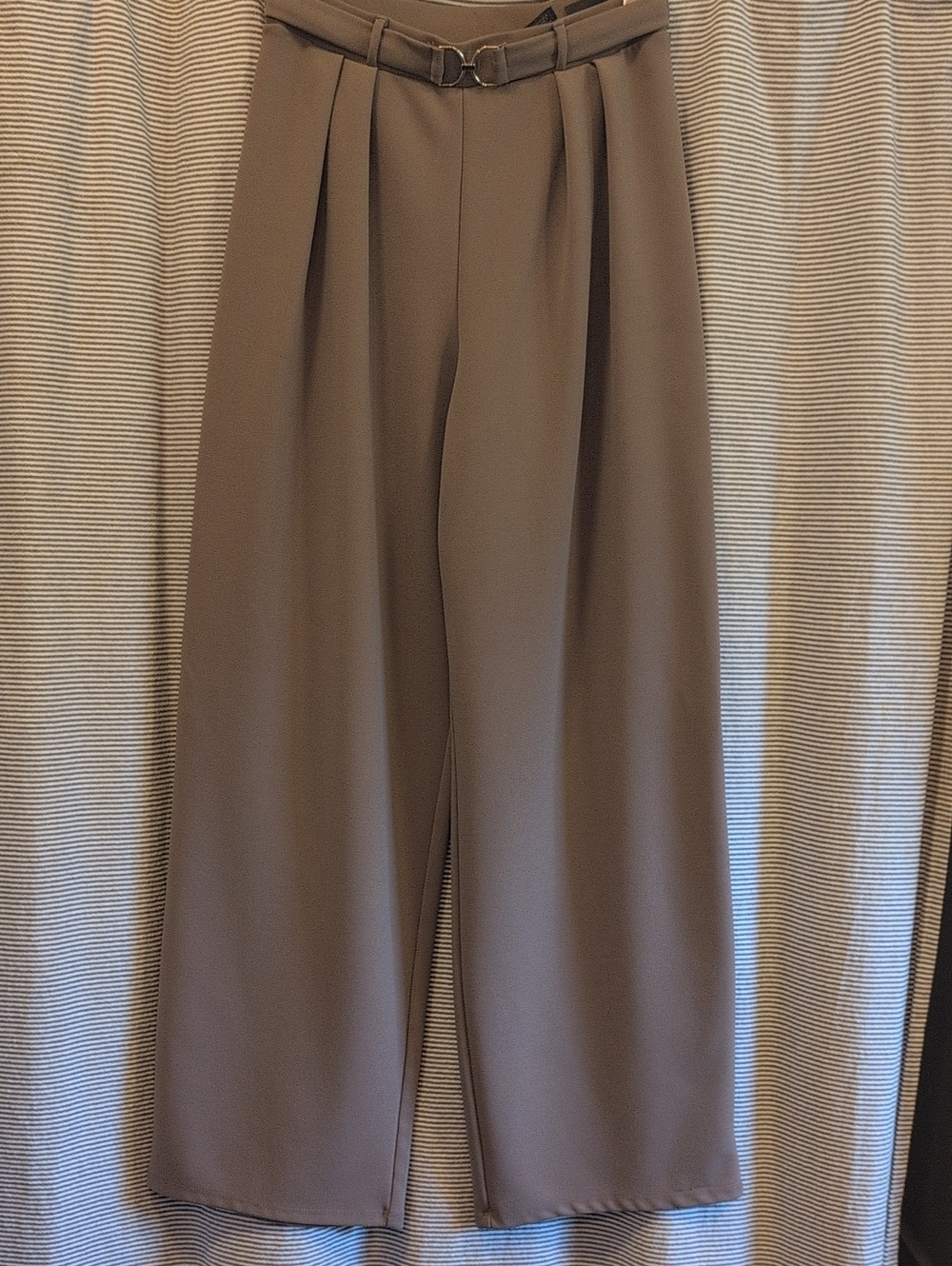 H&M slip on wide-leg pants with gold hardware